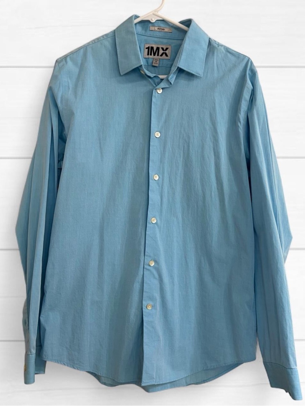 Express Light Blue Men's Button-Down Dress Shirt